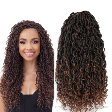 New Goddess Locs Crochet Hair Red River Faux Locs Crochet Hair with Curly Ends Synthetic River Locs Hair Extension